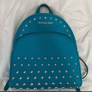 Michael Kors Blue Backpack with Silver Accents